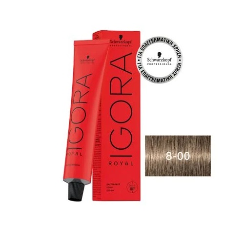 Schwarzkopf Professional Igora Royal 8-00 Ξανθό Ανοιχτό Εντονο Φυσικό 60ml