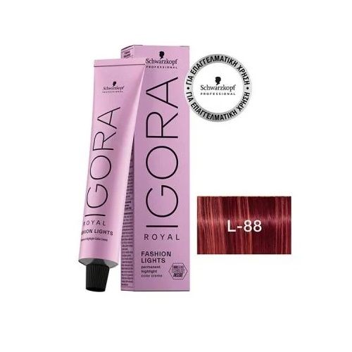 Schwarzkopf Professional Igora Royal Fashion Lights L-88 Έντονο Κόκκινο 60ml