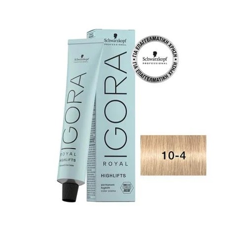 Schwarzkopf Professional Igora Royal Highlifts 10-4 Κατάξανθο Μπέζ 60ml
