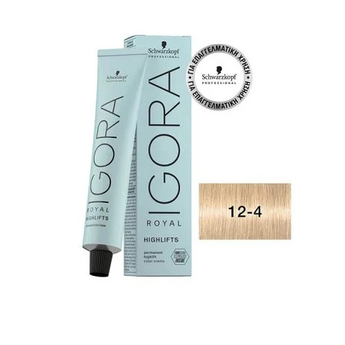 Schwarzkopf Professional Igora Royal Highlifts 12-4 Ξανθιστικό Μπέζ 60ml